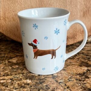 Fringe Studio Dachshund Through The Snow Snowflakes Porcelain Mug